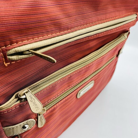 MultiSac Purse Crossbody Light Red Bag Strap Multiple Pockets Zip Snap Wallet - Picture 5 of 8